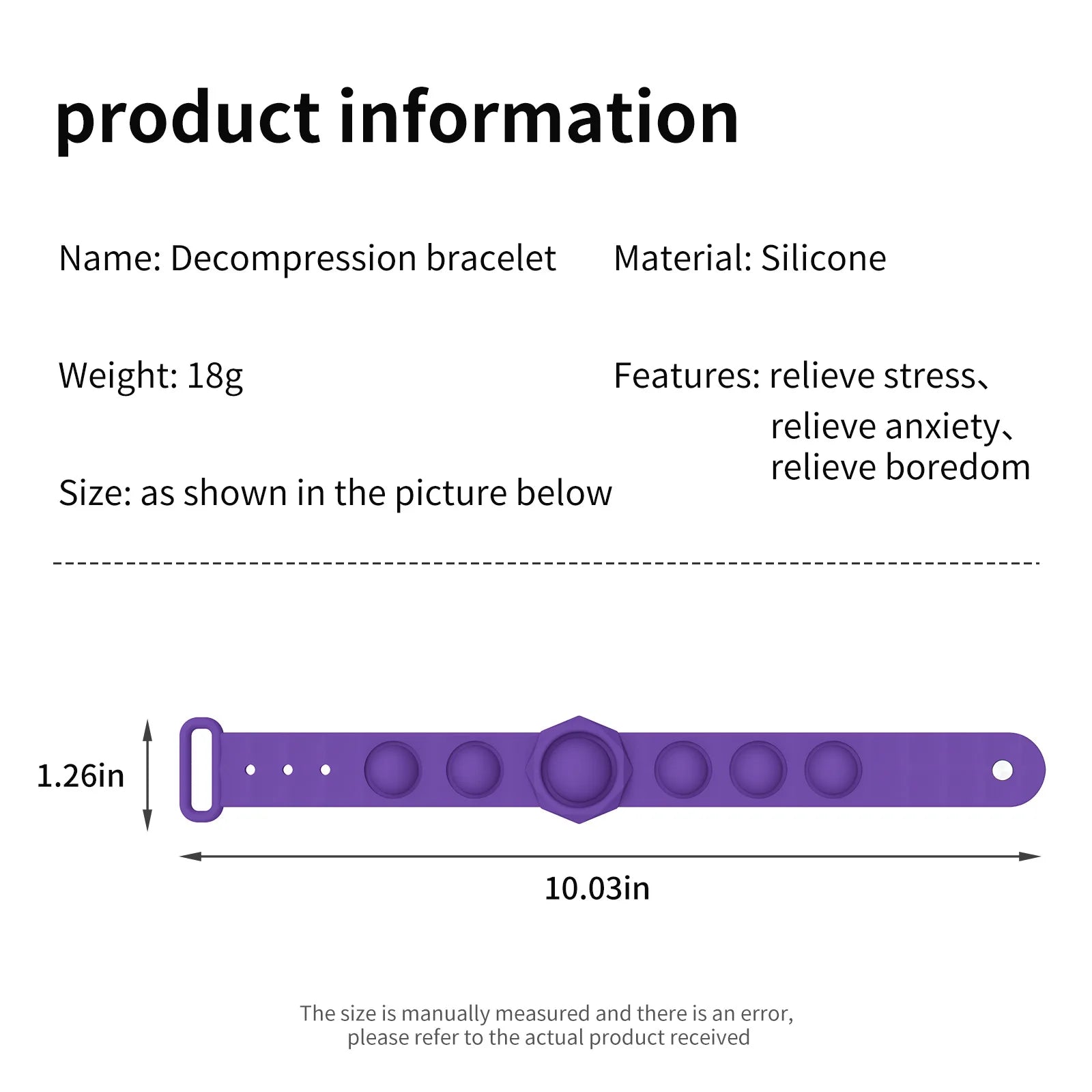 sensory bracelet toy with simple dimple features.