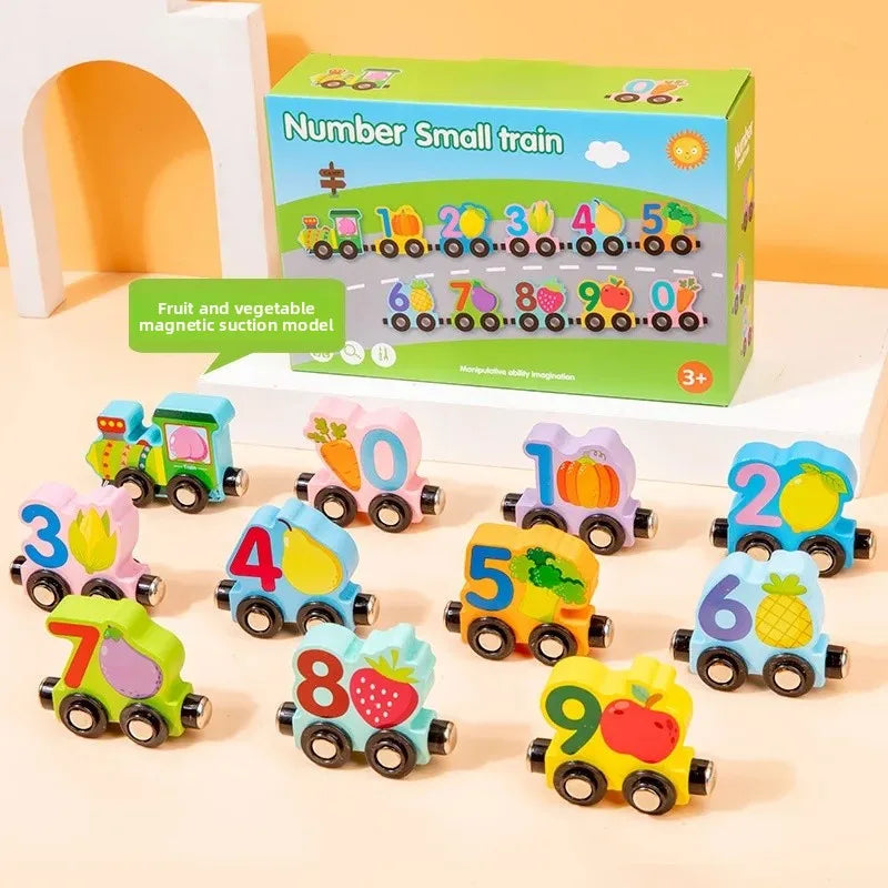 TrainBright Montessori Magnetic Wooden Train Set – Learn Colours & Numbers Through Play