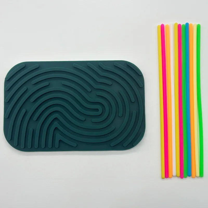 CalmiPop™ Sensory Activity Board with Ridges – Silicone Tube Fidget Toy for Autism & ADHD