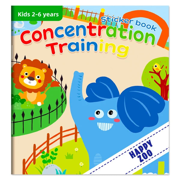 Montessori Educational Cartoon Sticker Books for Kids Age 3–6