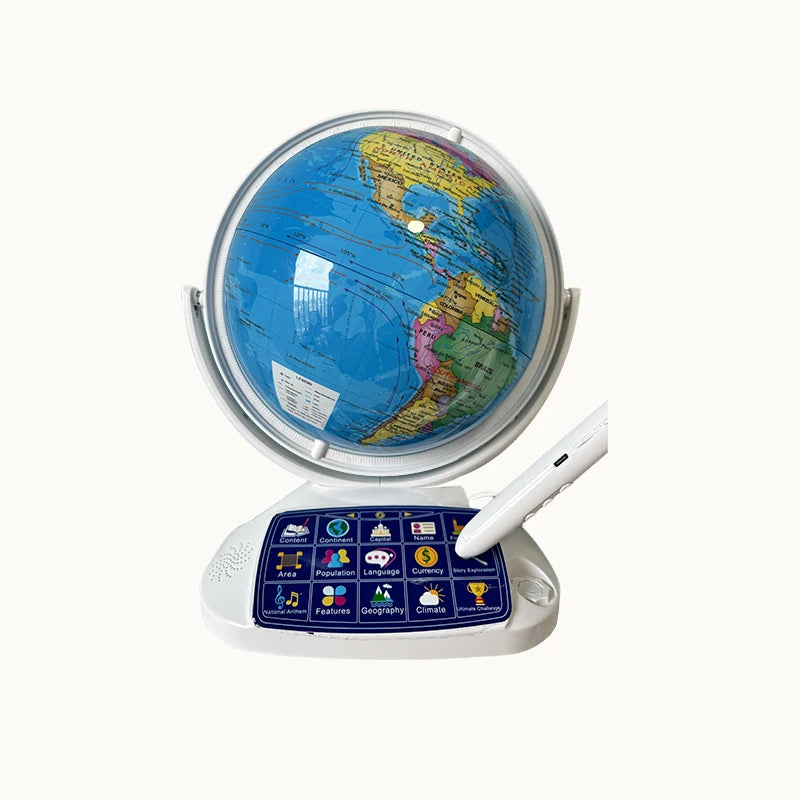 Durable talking AI globe with soothing night light