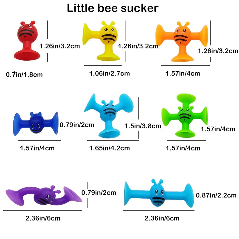 Suction Bees Sensory Toy – Portable Infant Sensory Toy for Fine Motor Skills
