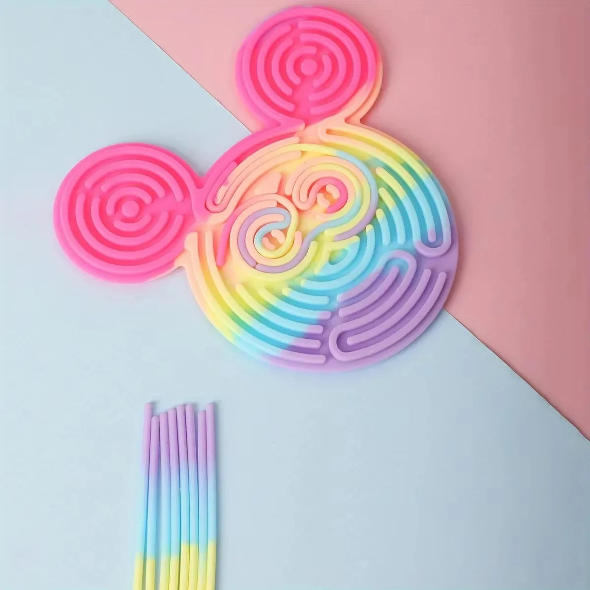 CalmiPop™ Sensory Activity Board with Ridges – Silicone Tube Fidget Toy for Autism & ADHD