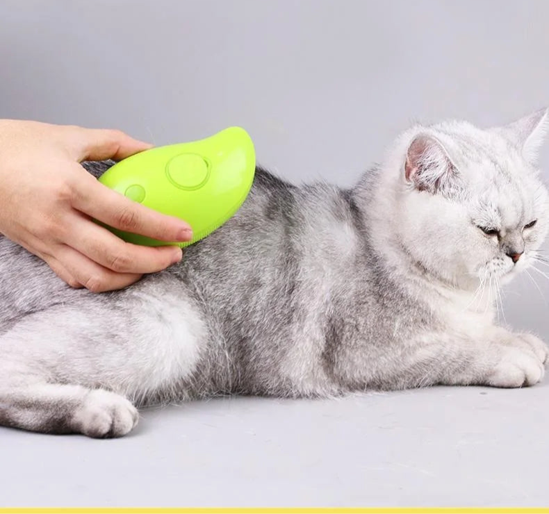 Cat enjoying electric grooming massage