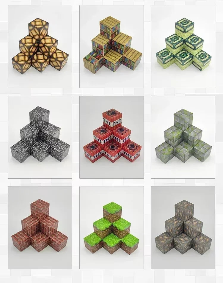 Minecraft-Inspired Magnetic Blocks – STEM Building Toy for Kids 3+
