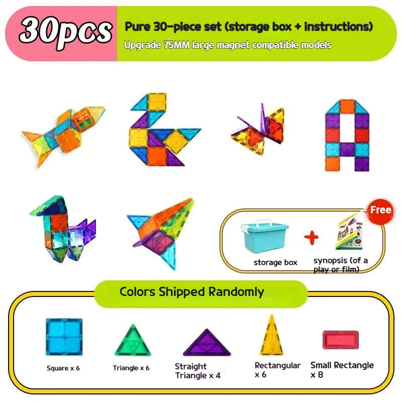 BuildBright Magnetic STEM Tiles for Kids' Creative Construction Play