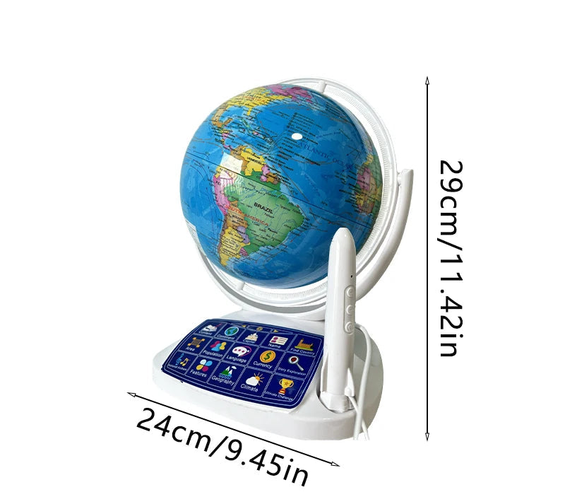 AI-powered talking world globe with night light