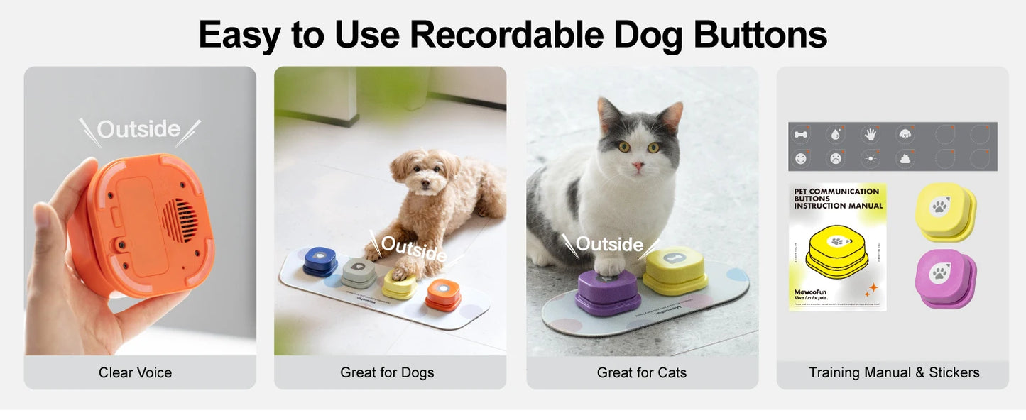 Mewoofun Dog Talking Buttons- Interactive Communication Training Toy