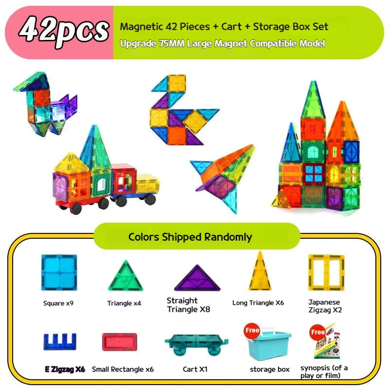 BuildBright Magnetic STEM Tiles for Kids' Creative Construction Play