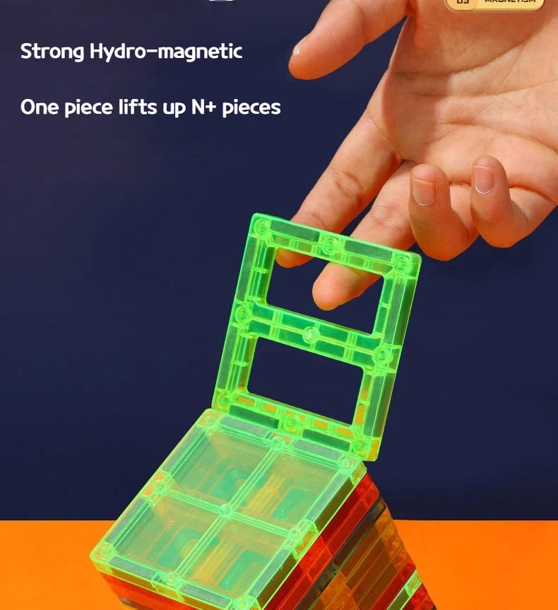 Educational magnet tiles encouraging spatial reasoning