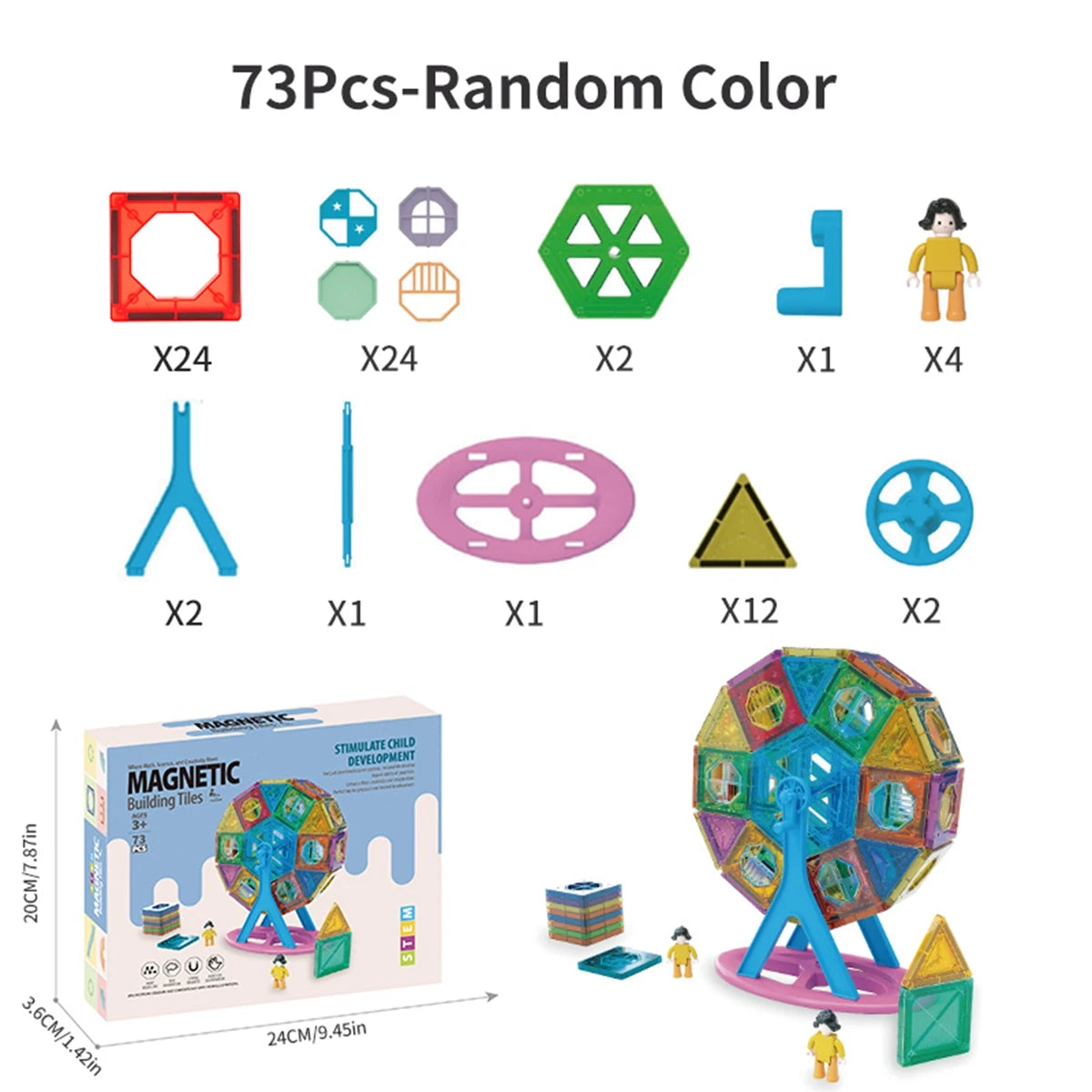 MagnaWhirl Ferris Wheel Magnetic Building STEM Toy for Kids with Autism & ADHD
