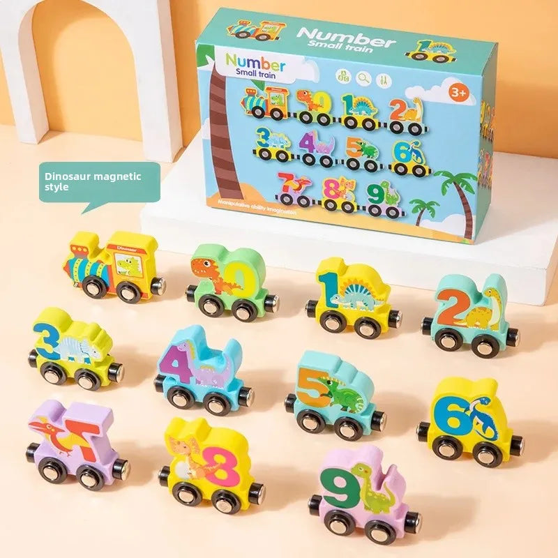 TrainBright Montessori Magnetic Wooden Train Set – Learn Colours & Numbers Through Play