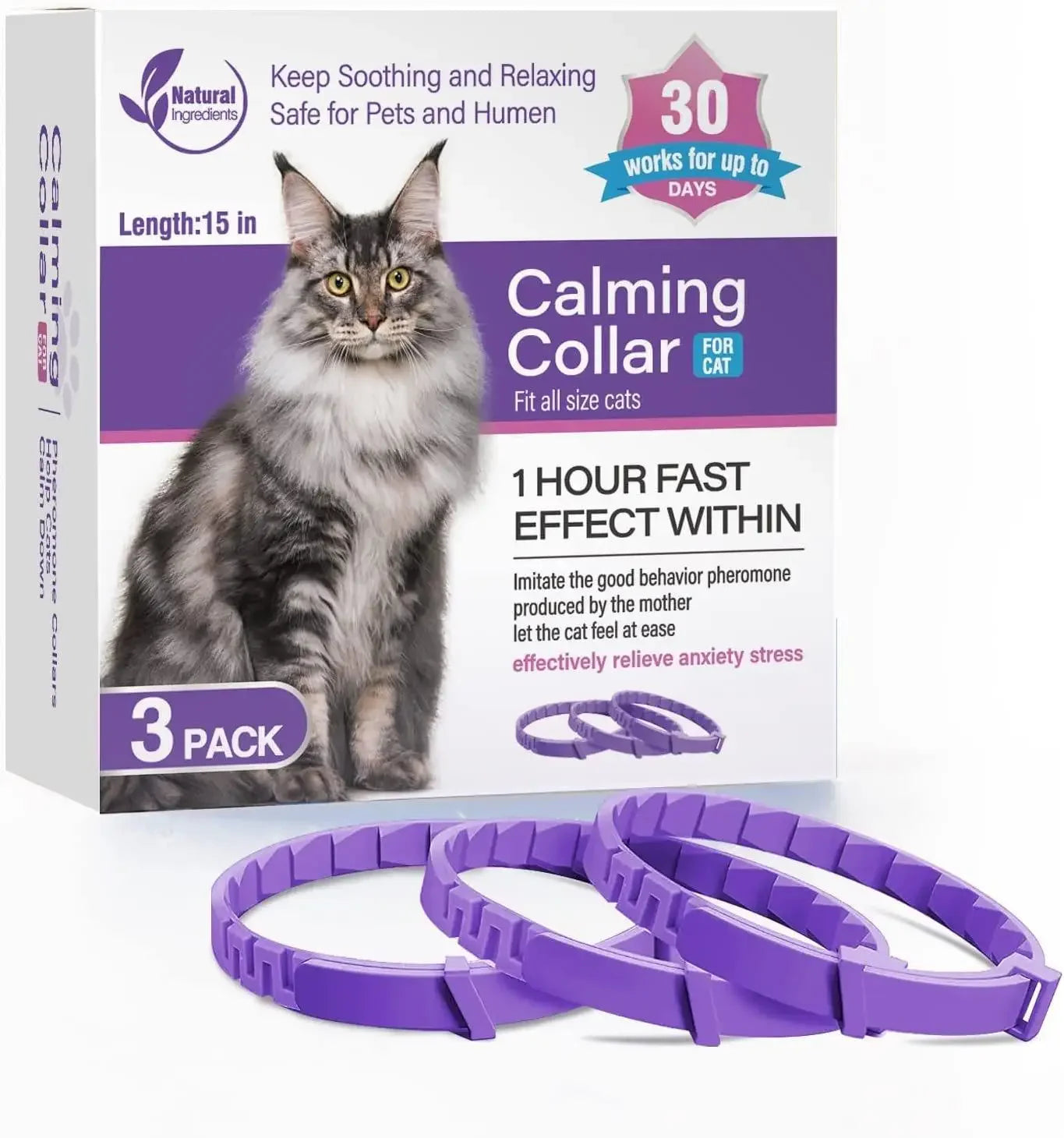 ZenPaw Calming Collar for Dogs and Cats – Natural Anxiety Relief for Stress and Travel