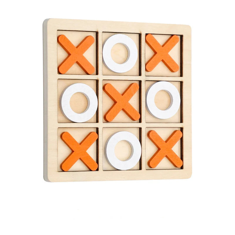 Solid Wooden Tic Tac Toe – Eco-Friendly Classic Game for Family Fun