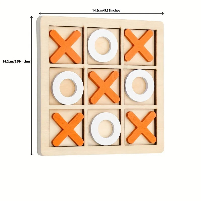 Solid Wooden Tic Tac Toe – Eco-Friendly Classic Game for Family Fun