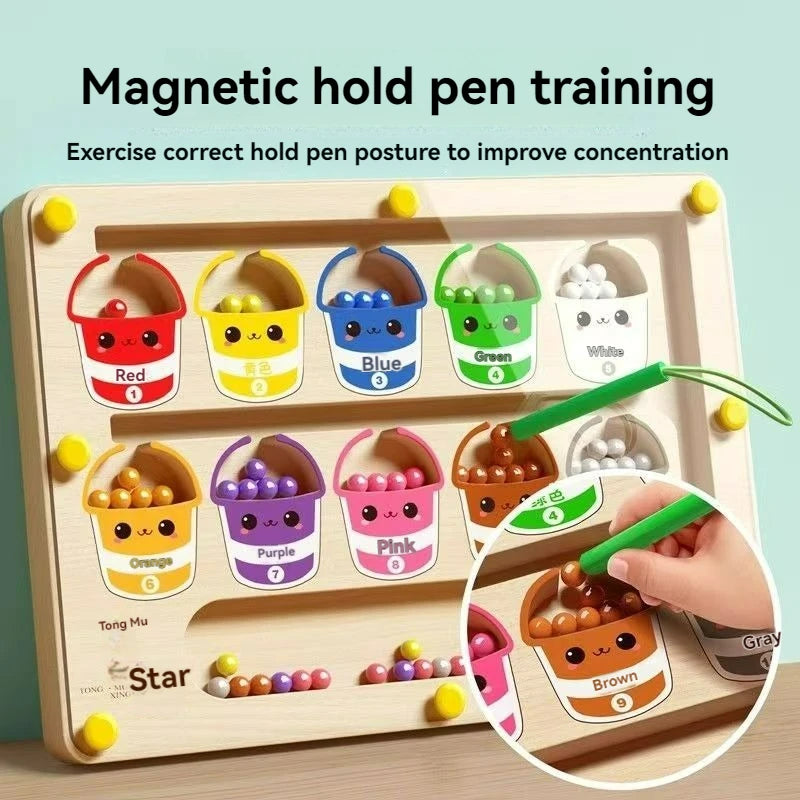 MazeMaster™ Pen-Guided Magnetic Maze Ball Toy – Preschool Logic Puzzle for Kids
