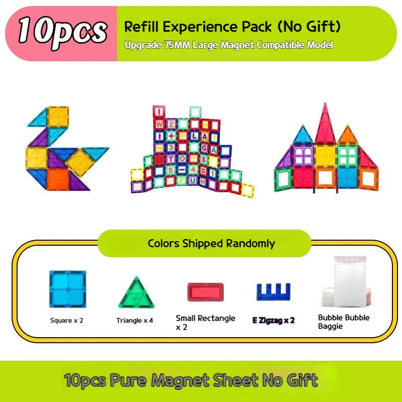 BuildBright Magnetic STEM Tiles for Kids' Creative Construction Play