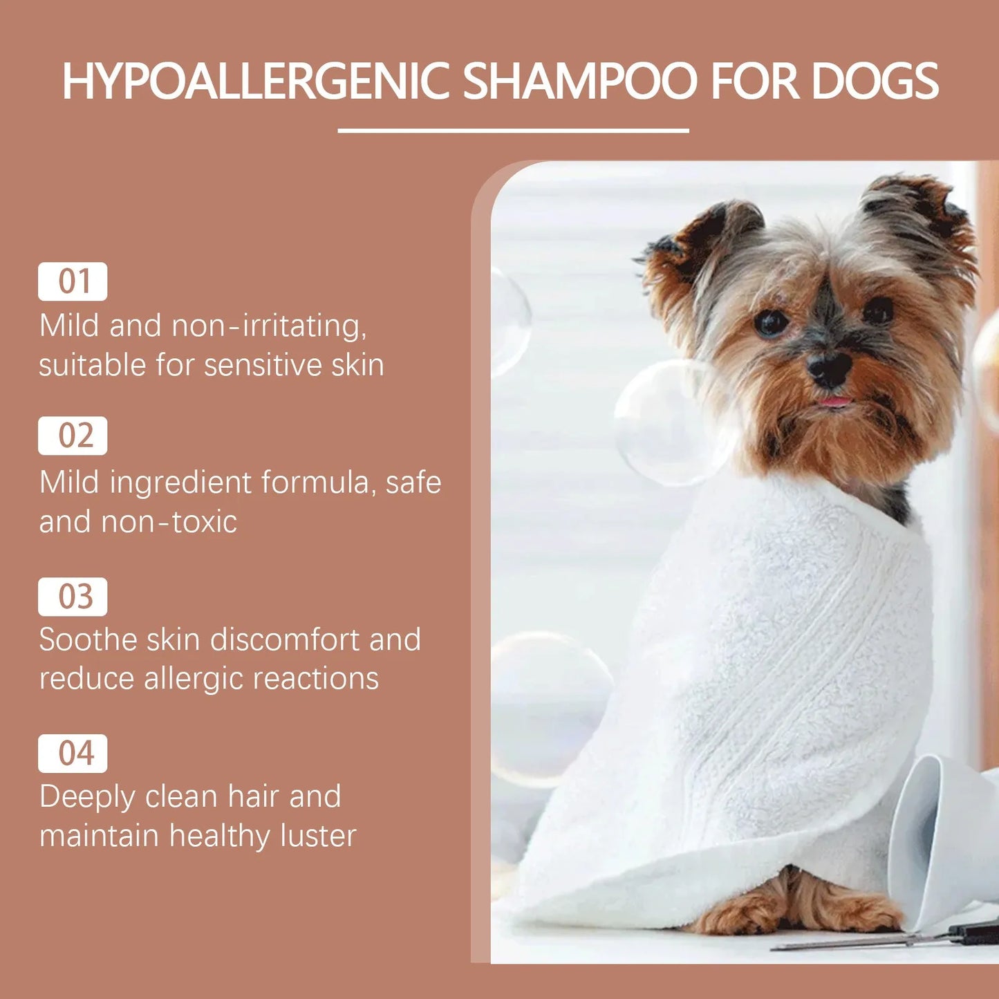 Hypoallergenic Dog Shampoo – Gentle, Tear-Free & Anxiety Relief