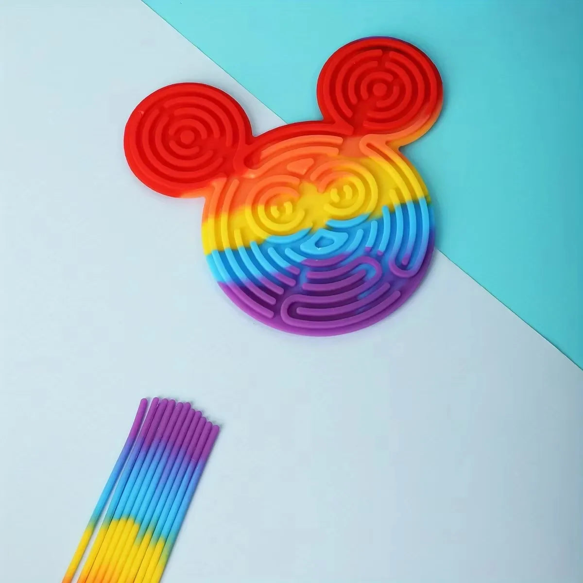 CalmiPop™ Sensory Activity Board with Ridges – Silicone Tube Fidget Toy for Autism & ADHD