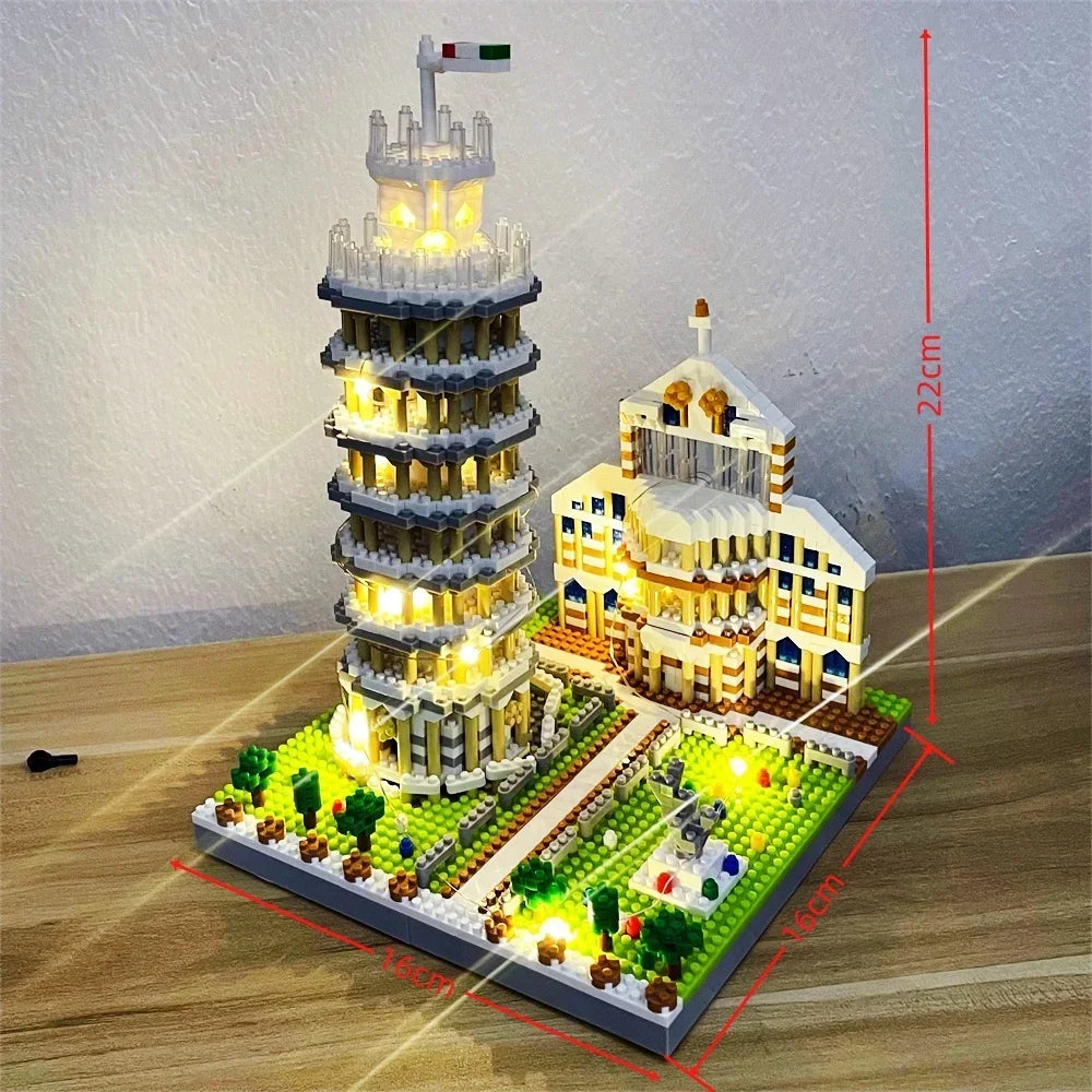 Mini Eiffel Tower Building Blocks Set with LED Light – Paris Model Kit