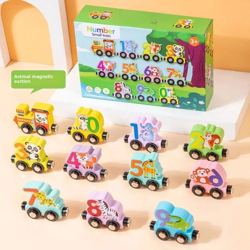 TrainBright Montessori Magnetic Wooden Train Set – Learn Colours & Numbers Through Play