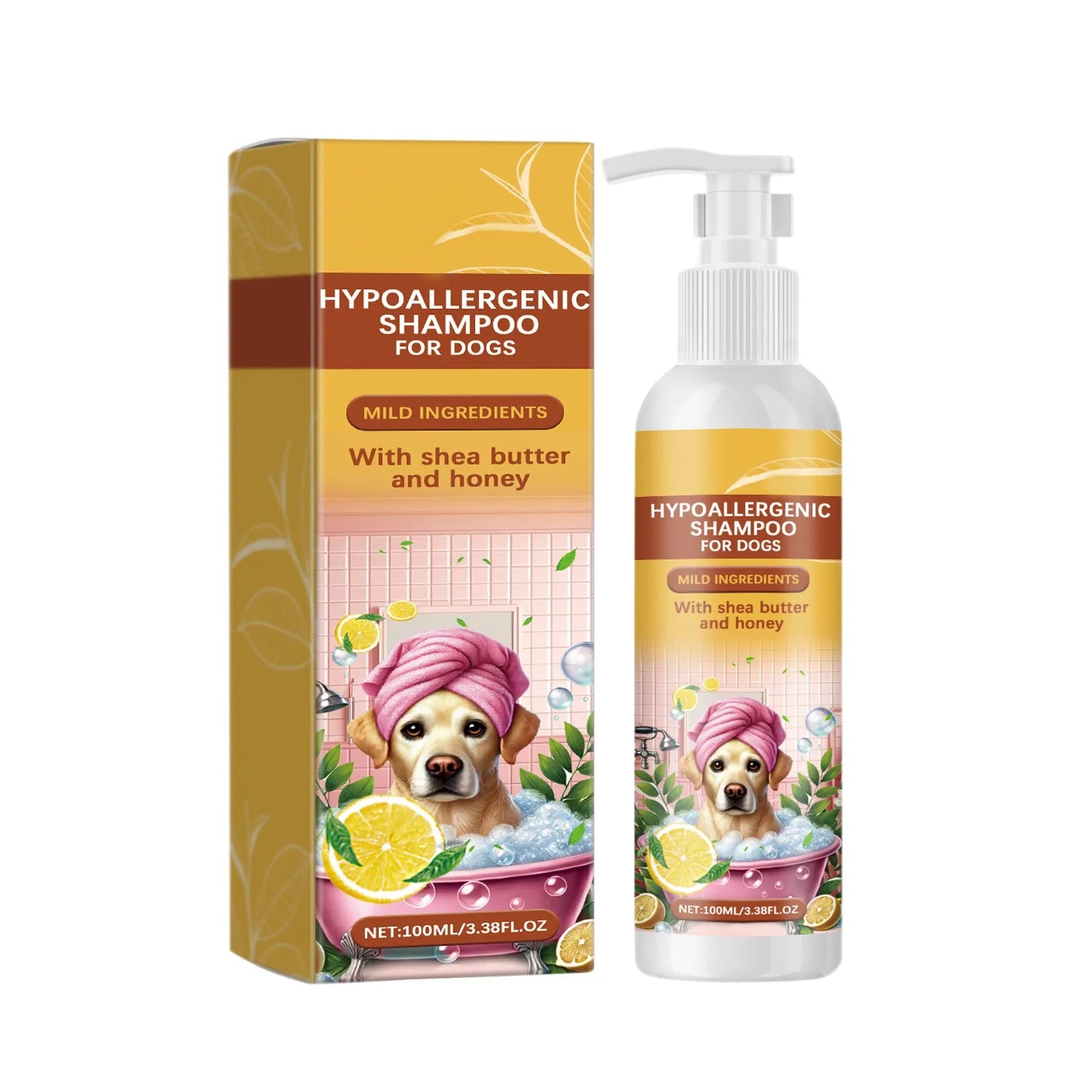 Tear-free dog shampoo calming anxious pets during bath time