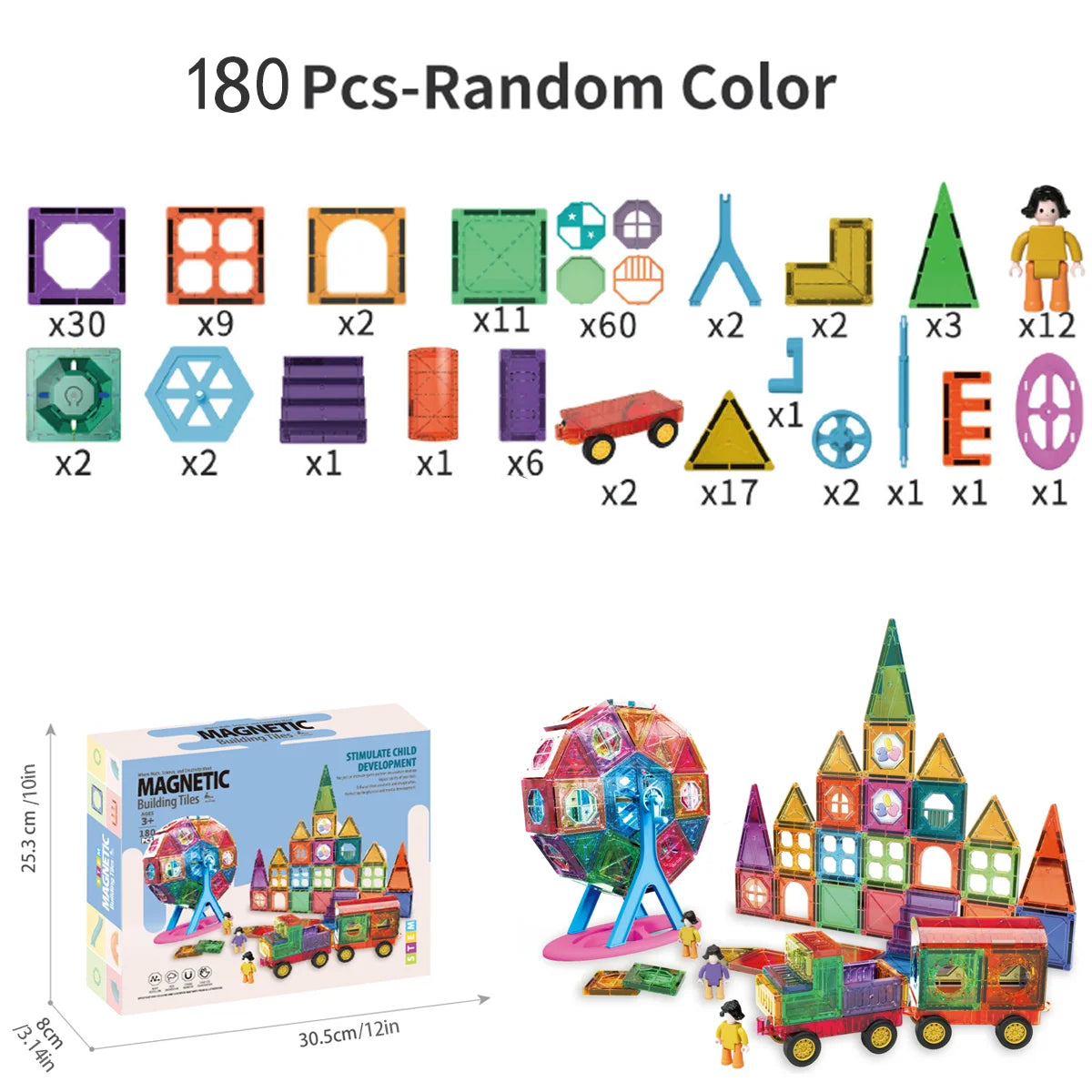 MagnaWhirl Ferris Wheel Magnetic Building STEM Toy for Kids with Autism & ADHD