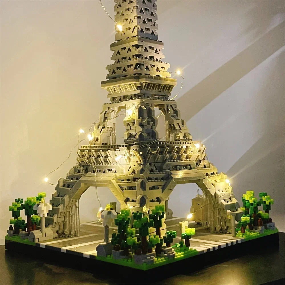Mini Eiffel Tower Building Blocks Set with LED Light – Paris Model Kit