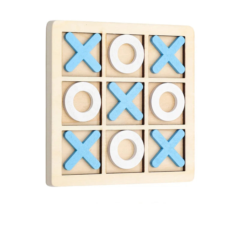 Solid Wooden Tic Tac Toe – Eco-Friendly Classic Game for Family Fun