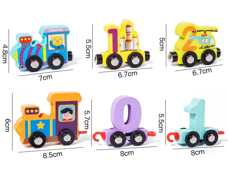 TrainBright Montessori Magnetic Wooden Train Set – Learn Colours & Numbers Through Play