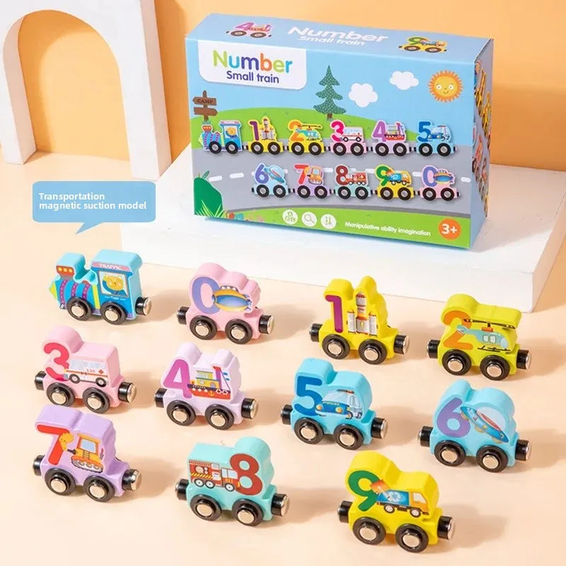 TrainBright Montessori Magnetic Wooden Train Set – Learn Colours & Numbers Through Play