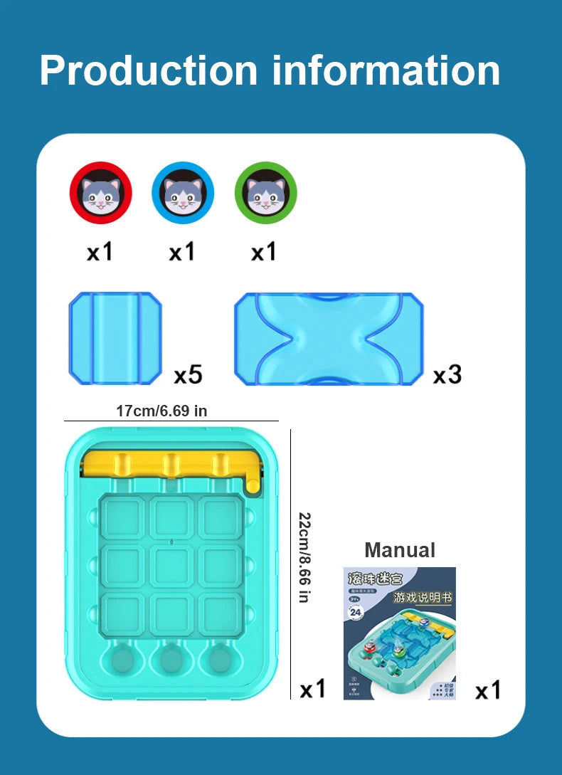 BrainRoll™ Ball Maze Puzzle Game – Logic & Reasoning Educational Toy for Kids 3+