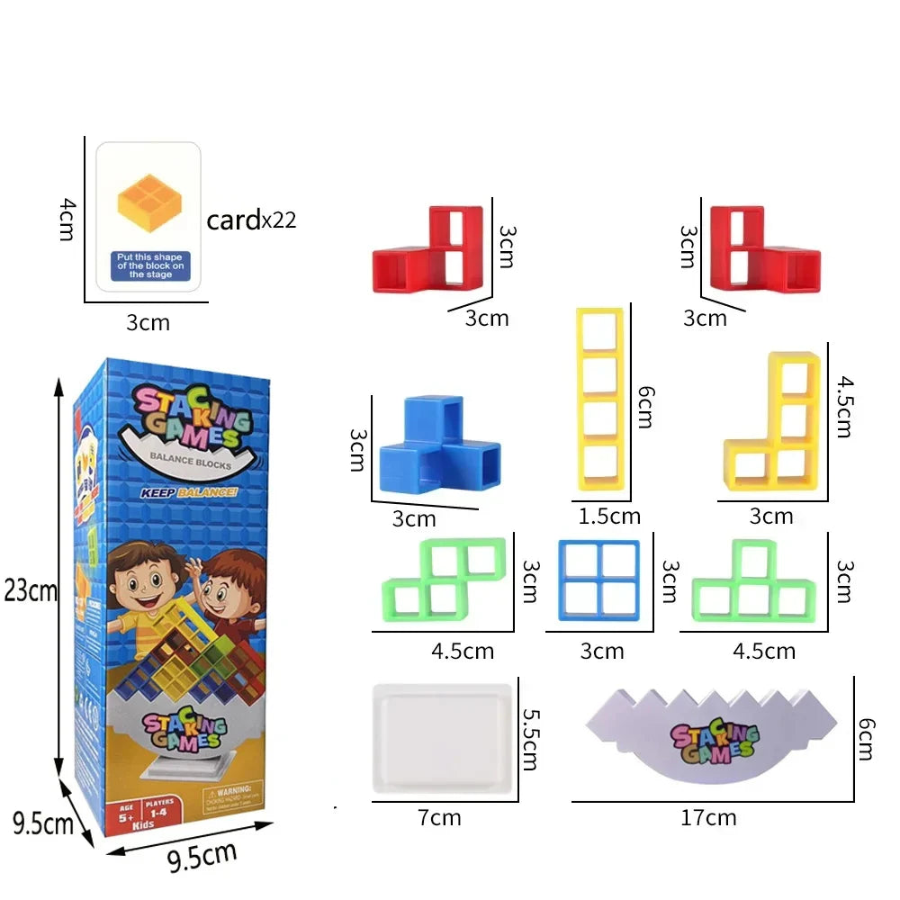 Collaborative play with Balance Stacked Tetra Tower for children