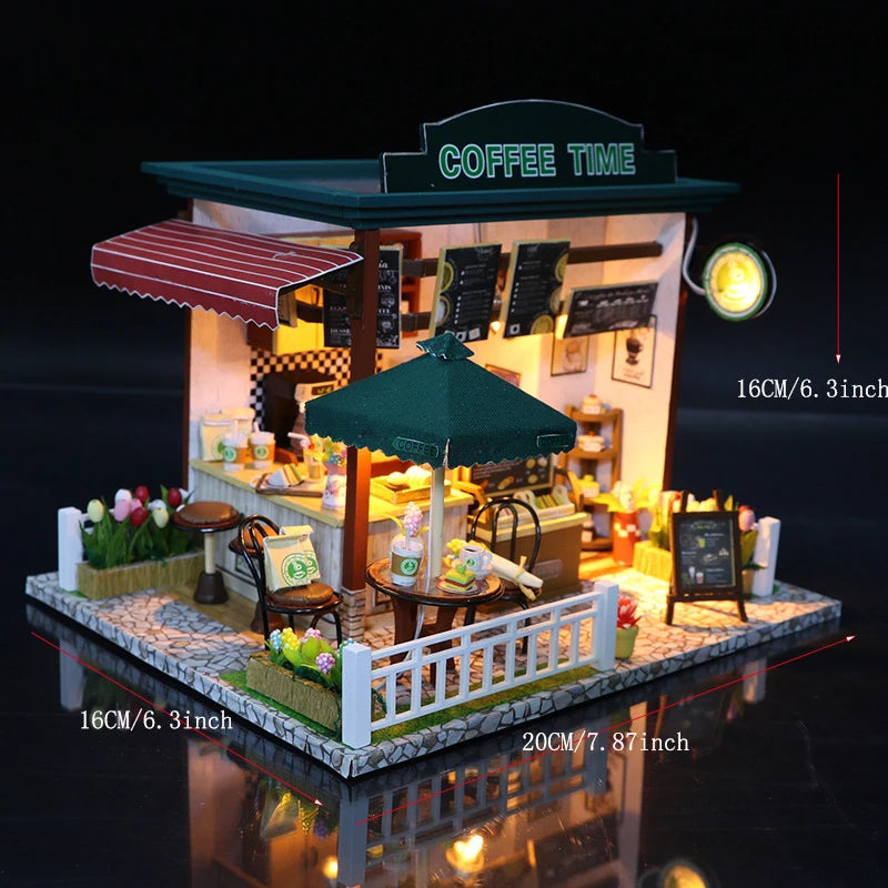 DIY Wooden Café Puzzle | 3D Dollhouse Kit for Creative Kids