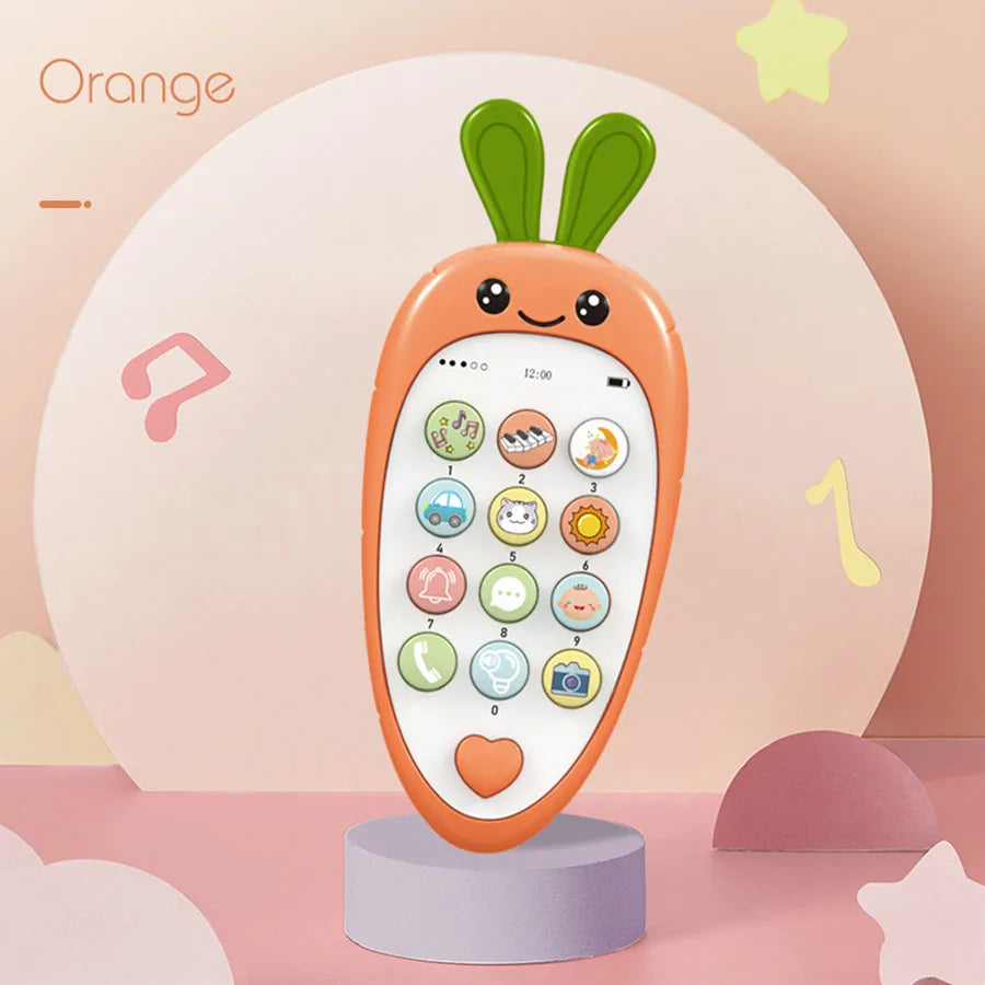 TinyTalk Baby Phone Toy with Teether for Sensory Play, Teething Relief, and Early Learning