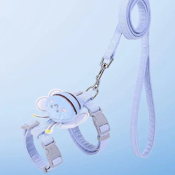 BuzzBuddy Cat Harness & Leash Set – Cute Cartoon Bee Design