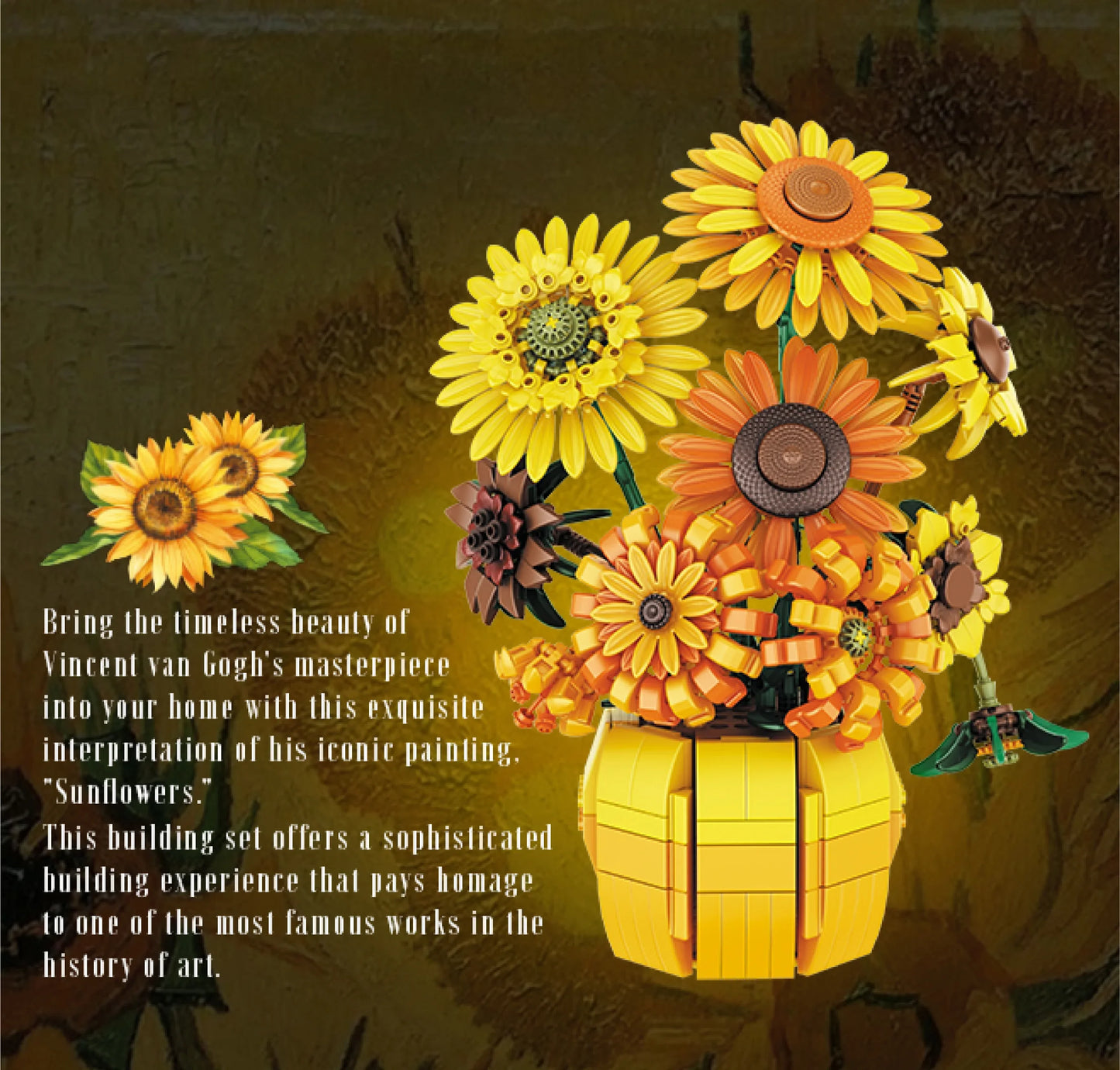 1009PCS Sunflower Building Blocks | Creative Floral DIY Gift Set