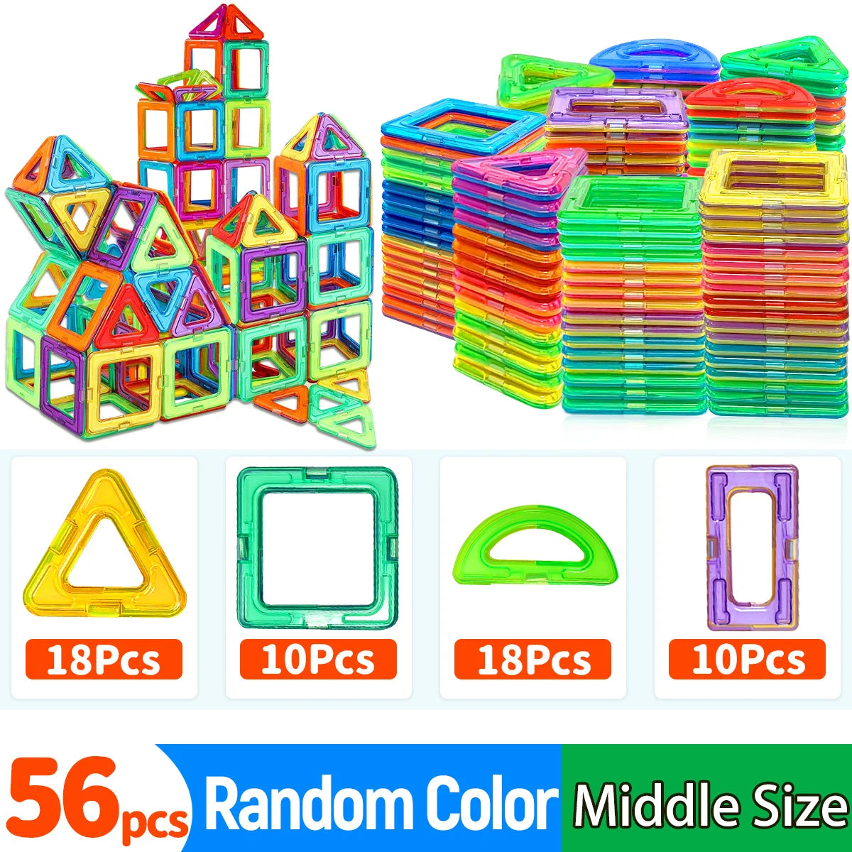 Magnetic construction blocks for toddlers developing fine motor skills
