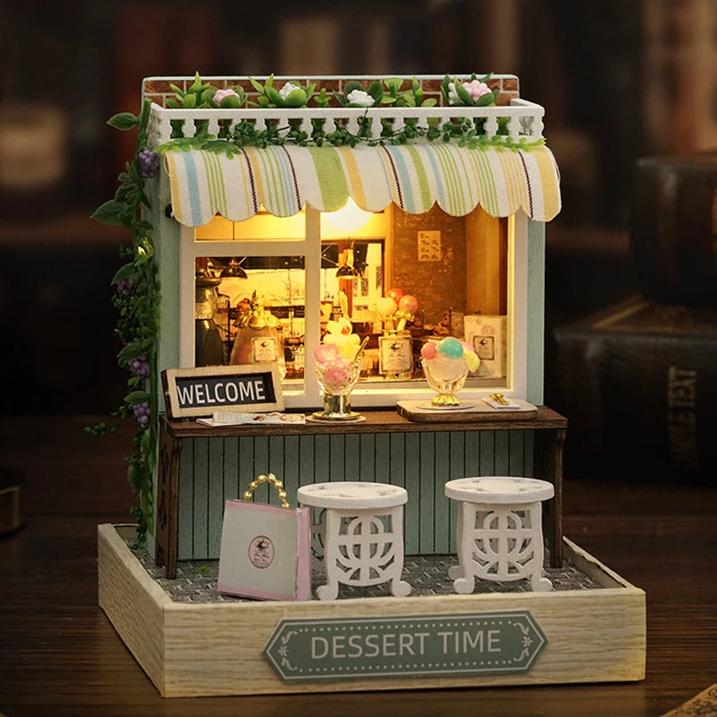 DIY Wooden Café Puzzle | 3D Dollhouse Kit for Creative Kids