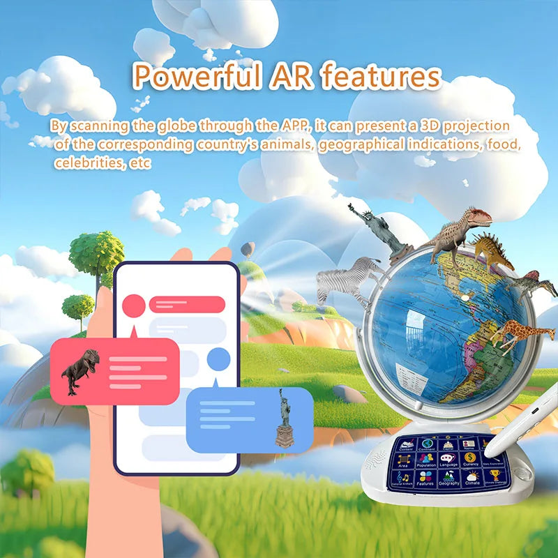 Children’s geography learning toy with voice features