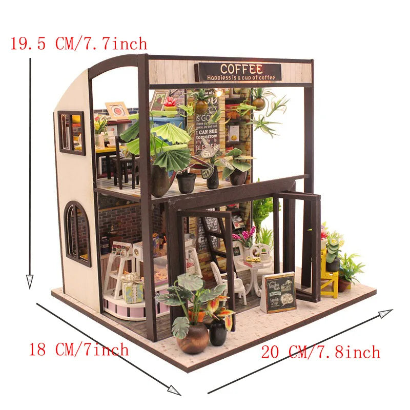 DIY Wooden Café Puzzle | 3D Dollhouse Kit for Creative Kids