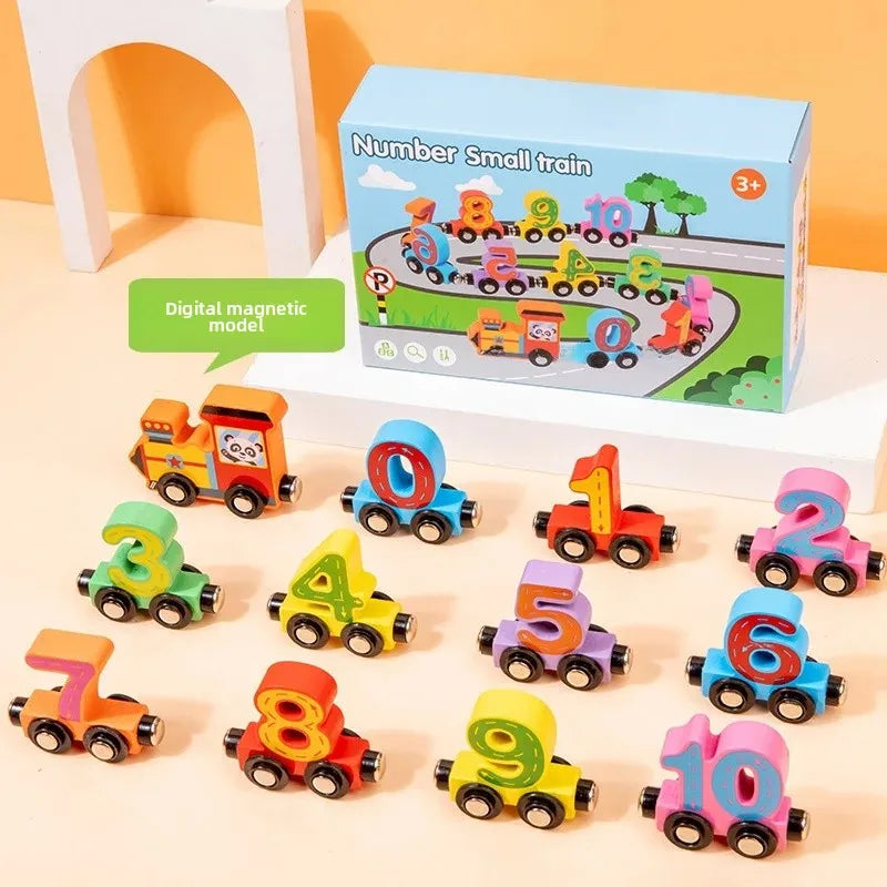 TrainBright Montessori Magnetic Wooden Train Set – Learn Colours & Numbers Through Play