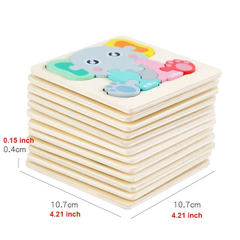 WildShapes™ Montessori 3D Wooden Animal Brain Teasers – Early Learning Puzzles for Toddlers