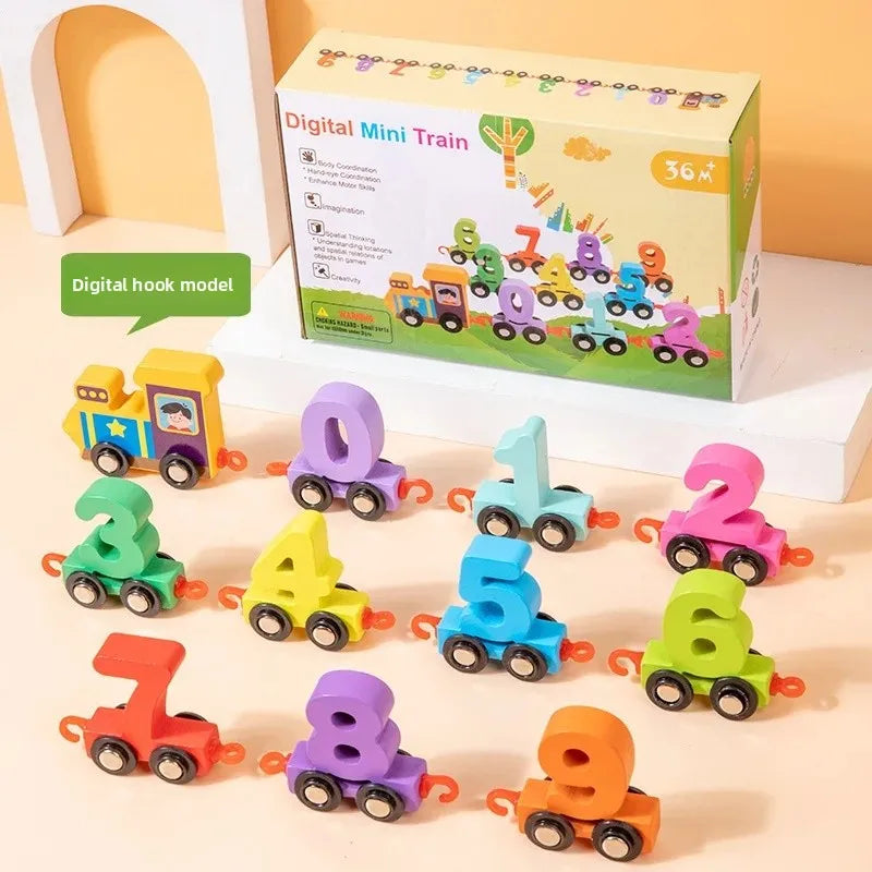 TrainBright Montessori Magnetic Wooden Train Set – Learn Colours & Numbers Through Play