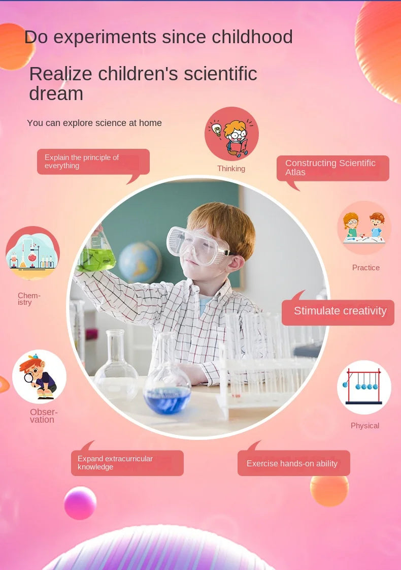 Child using Montessori science lab kit for fun chemical experiments