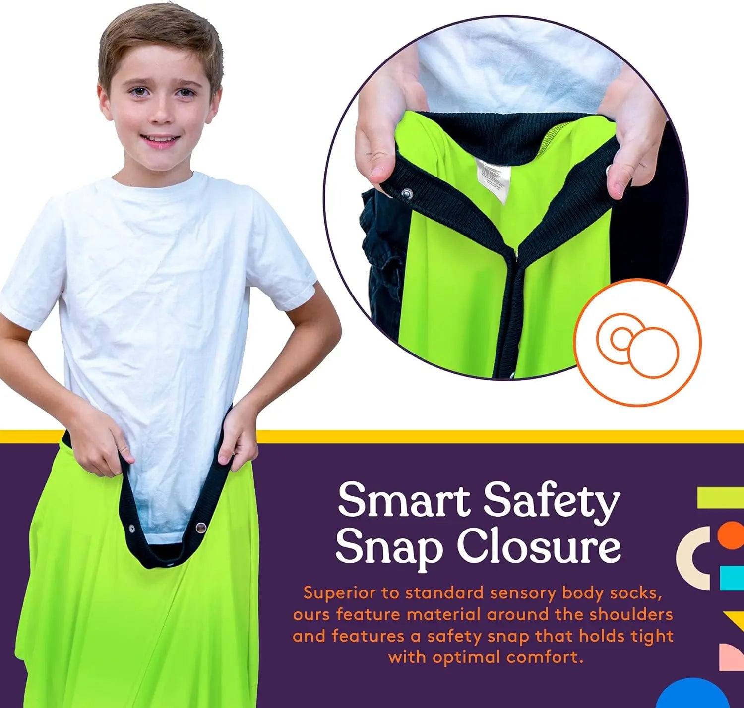 Calming sensory tool body sock for autism sensory needs.