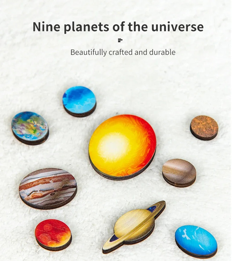 OrbitQuest™ Movable Wooden Solar System Puzzle – STEM Brain Teaser for Kids