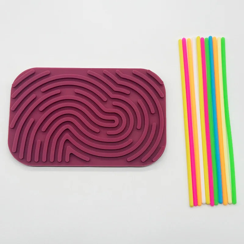 CalmiPop™ Sensory Activity Board with Ridges – Silicone Tube Fidget Toy for Autism & ADHD