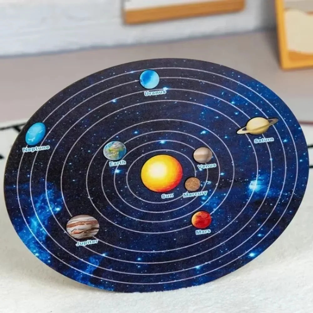Preschool learning puzzle with planets