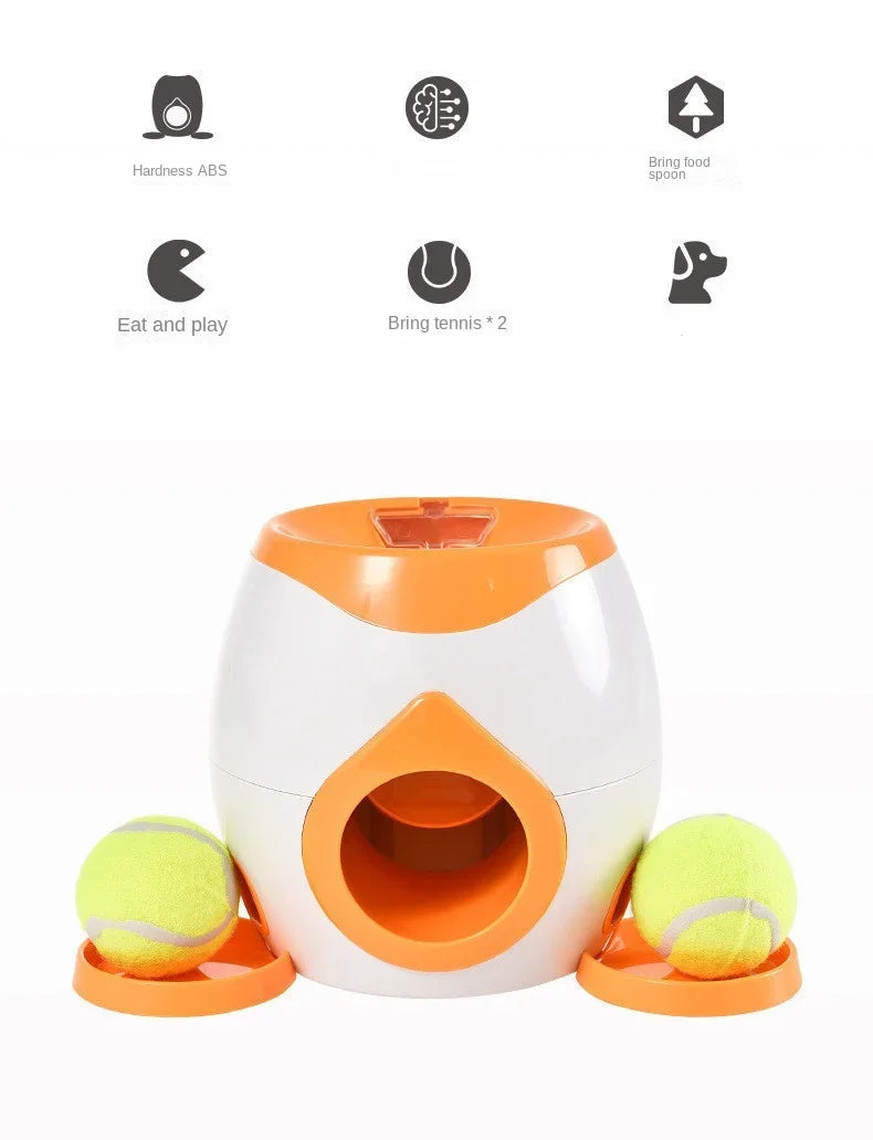2-in-1 Automatic Dog Ball Launcher & Treat Dispenser